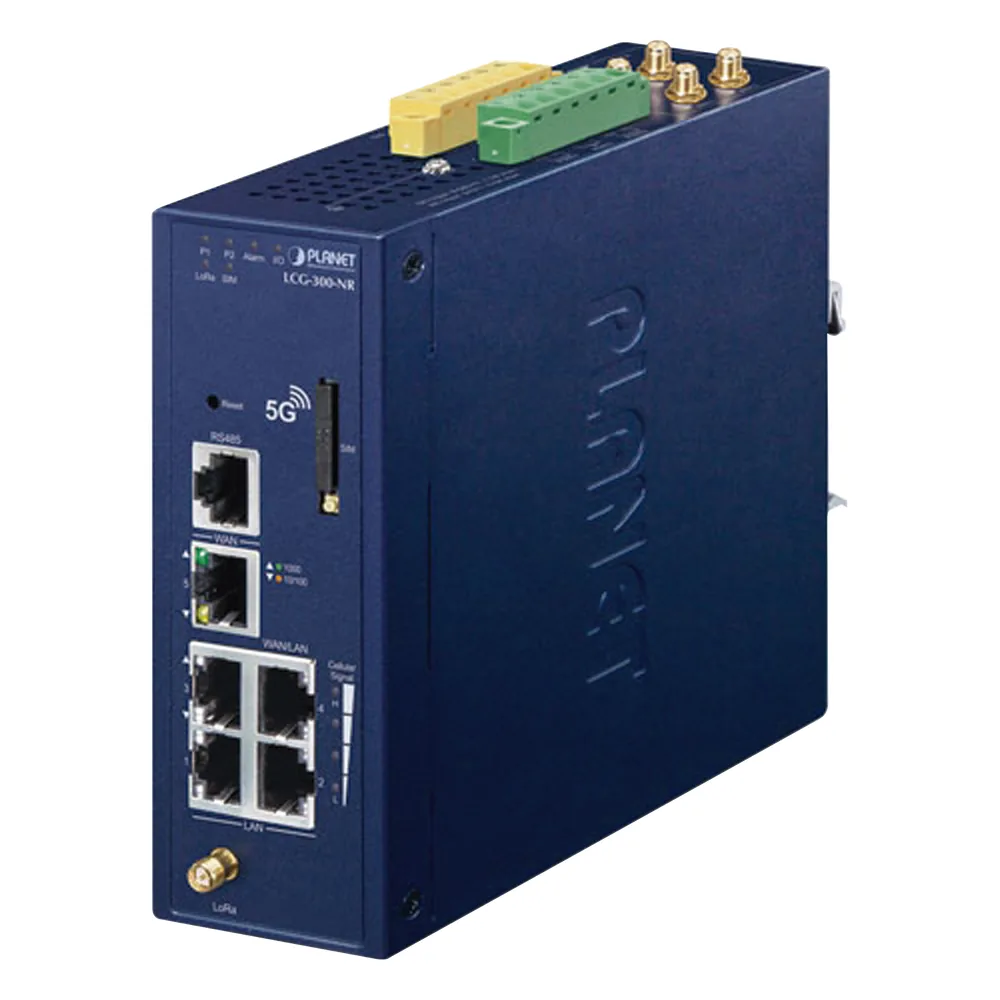 (LoRa) Gateway Industrial LoRaWAN Celular 5G NR Con 5 Puertos 10/100/1000T