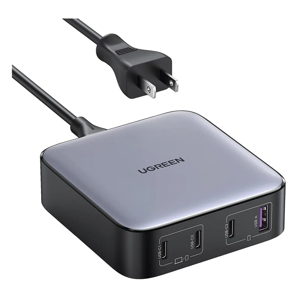 Cargador de Escritorio de 100W | 4 Puertos de Carga Rápida | 3 USB-C | 1 USB-A | Tecnología GaN II +SIC | Power Delivery 3.0 | Quick Charge 4.0 | Chip Confiable y Carga Inteligente | Optimiza la Experiencia de Carga
