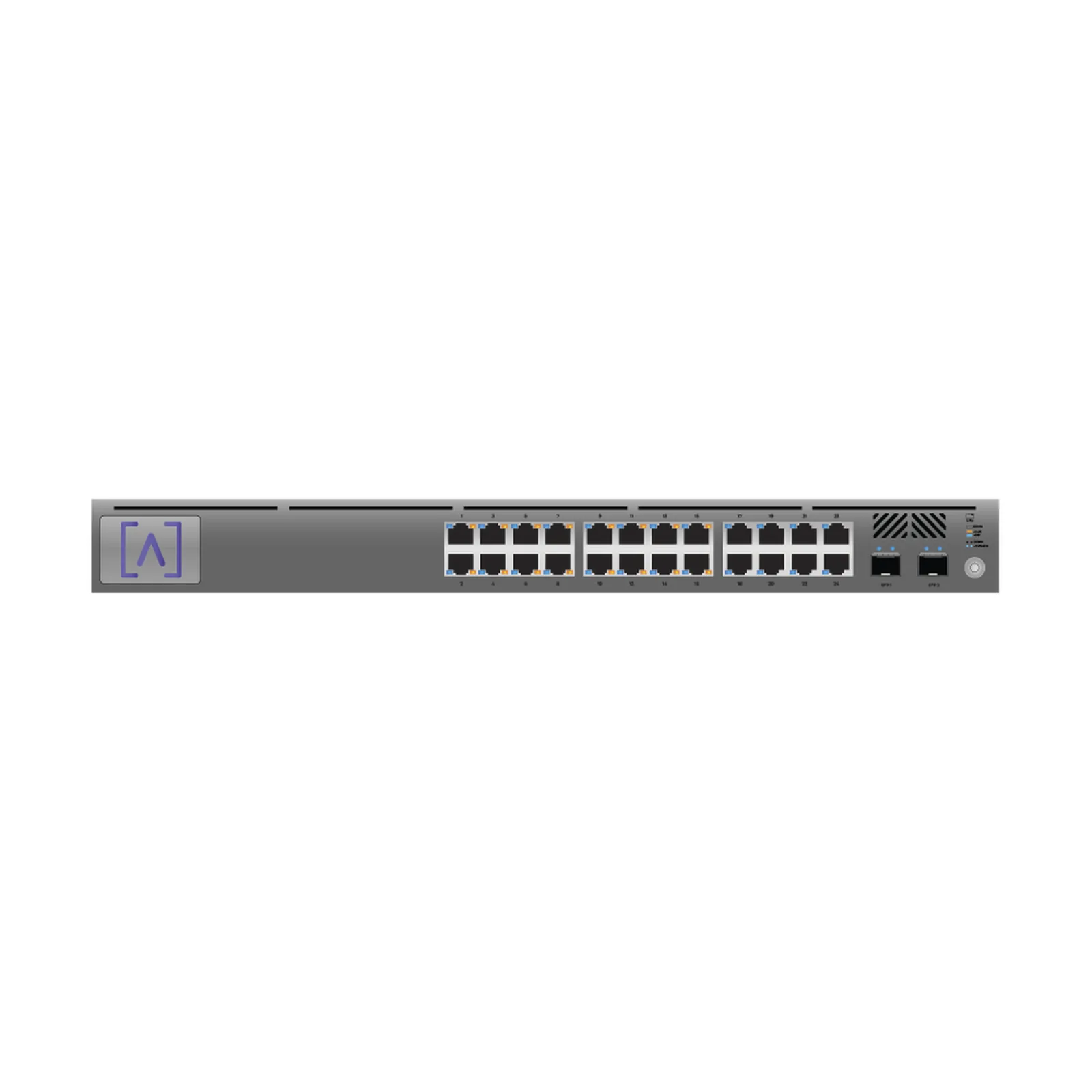 Switch Gigabit PoE+ Administrable / 24 puertos 10/100/1000 Mbps (16 de ellos POE+) + 2 Puertos SFP Uplink / Hasta 240W / Alta LabsCloud.