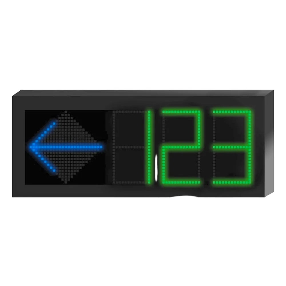 Panel LED Indicador de Estacionamiento Hikvision / 3 Dígitos con Flecha Direccional / Pantalla 7 Colores / Comunicación RS485-RJ45 / Montaje Colgante / Visualización Tiempo Real / Iconos Especiales
