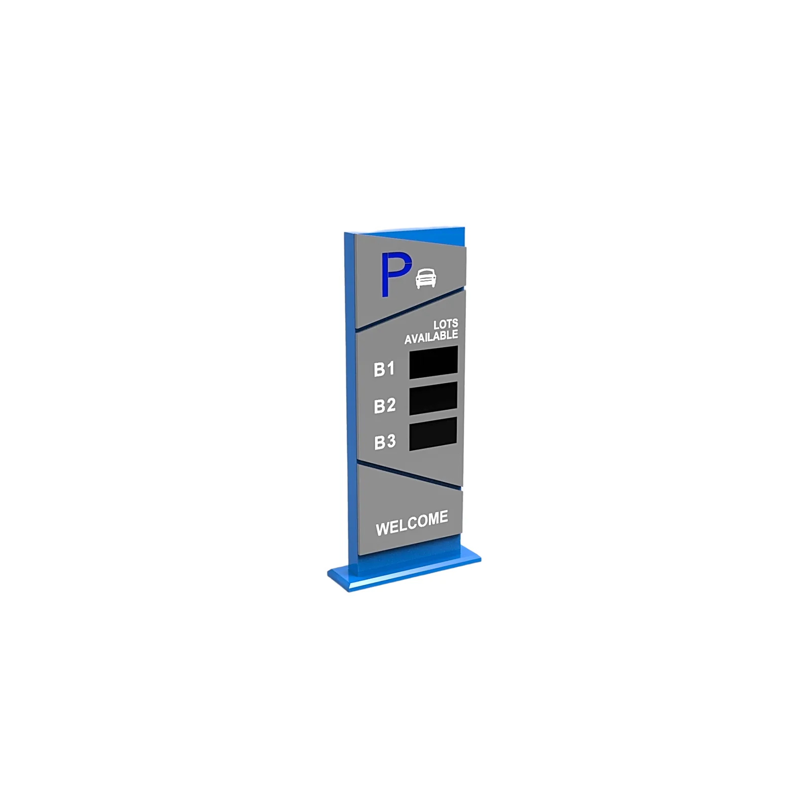 Pantalla Principal de Guía de Estacionamiento / 3 Módulos / Mensaje de Bienvenida / Uso con Aplicación de Guía de Estacionamiento