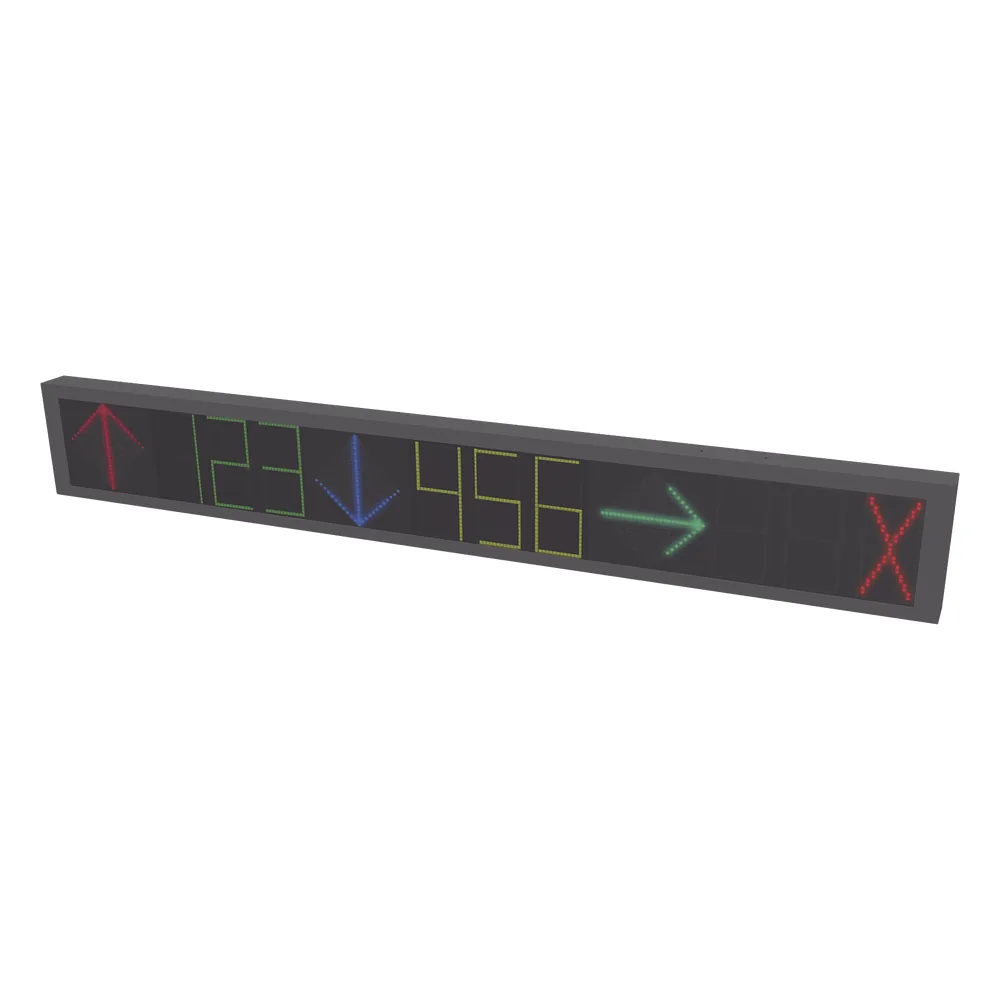 Guía de Estacionamiento Interior / Ideal para Pasillos y Áreas de Control de Estacionamientos / RS485- RJ45 / Indicador Numérico / Flecha Dinámica / 9 Dígitos / 2 Direcciones