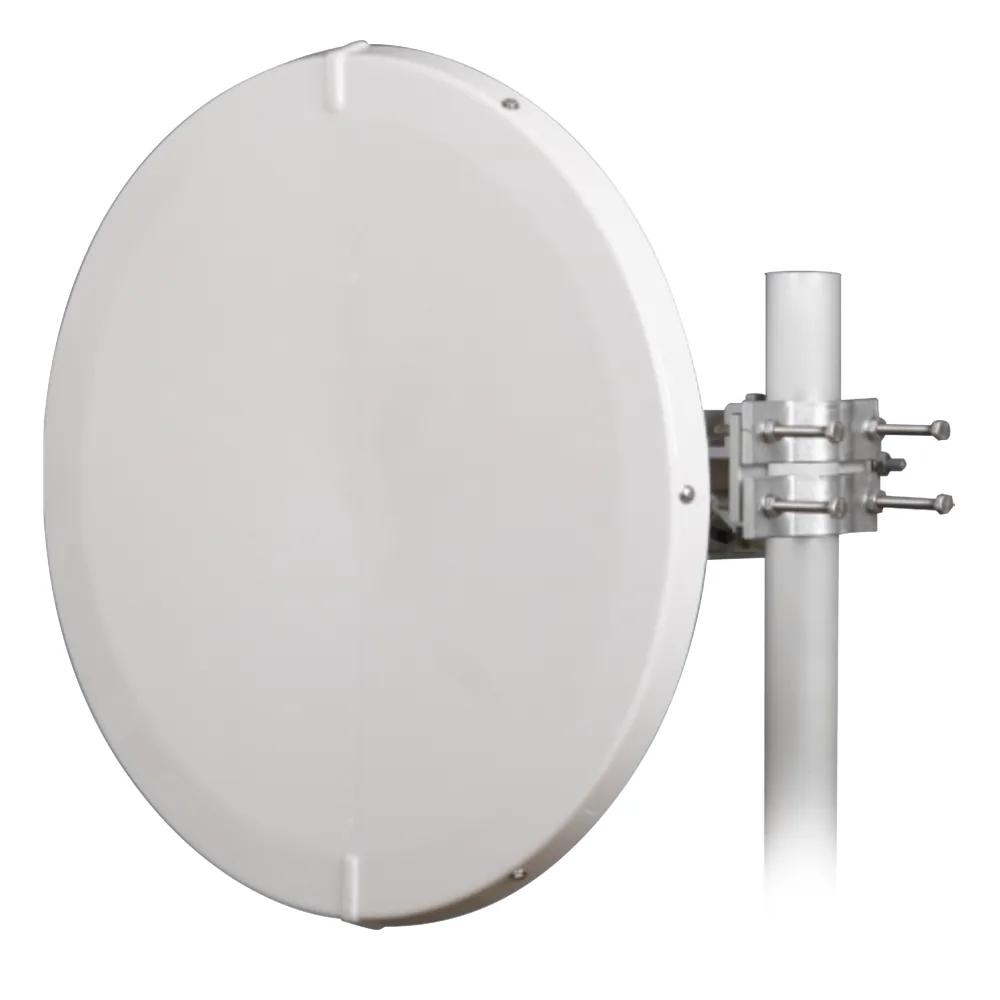 Antena Direccional de Alto Rendimiento / 30.5 ± 1 dBi / 2 ft / 5.9-7.125 GHz / Conectores RP-SMA / Alto Aislamiento al Ruido / Fácil Montaje y herraje de acero inoxidable / Radomo Incluido