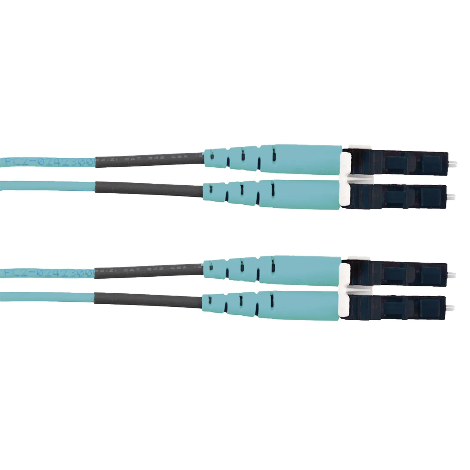 Jumper de Fibra Optica Multimodo 50/125 OM3, LC-LC Duplex, LSZH (Cero Halógenos), Color Aqua, 2 Metros (6.56 Pies)