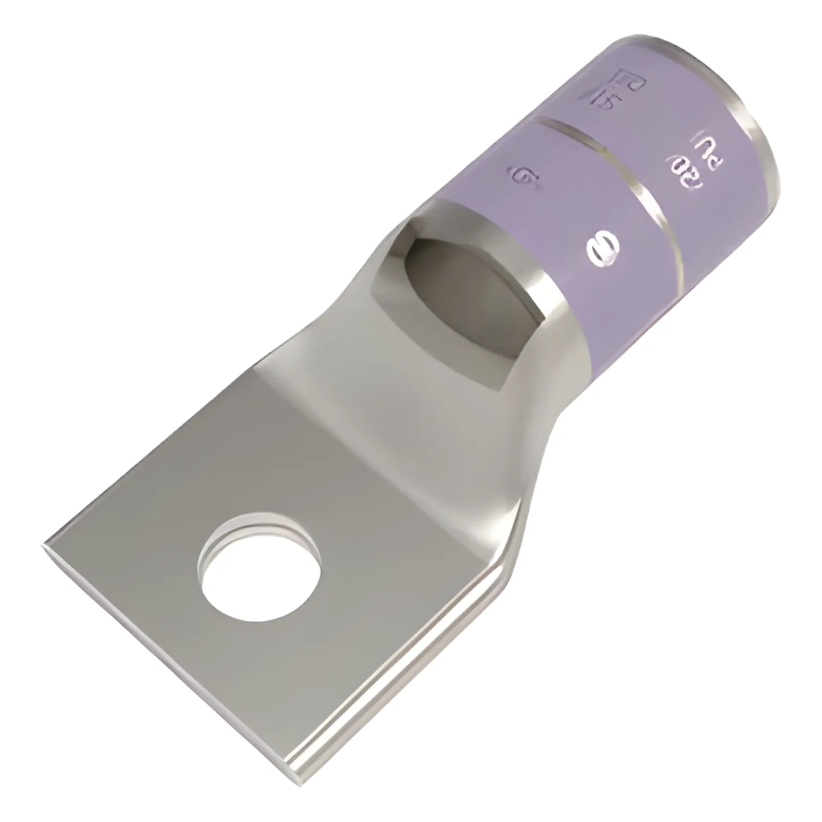 Zapata Terminal de Compresión de Cañon Corto para Tornillo de 1/2" y Calibre 4/0 AWG.