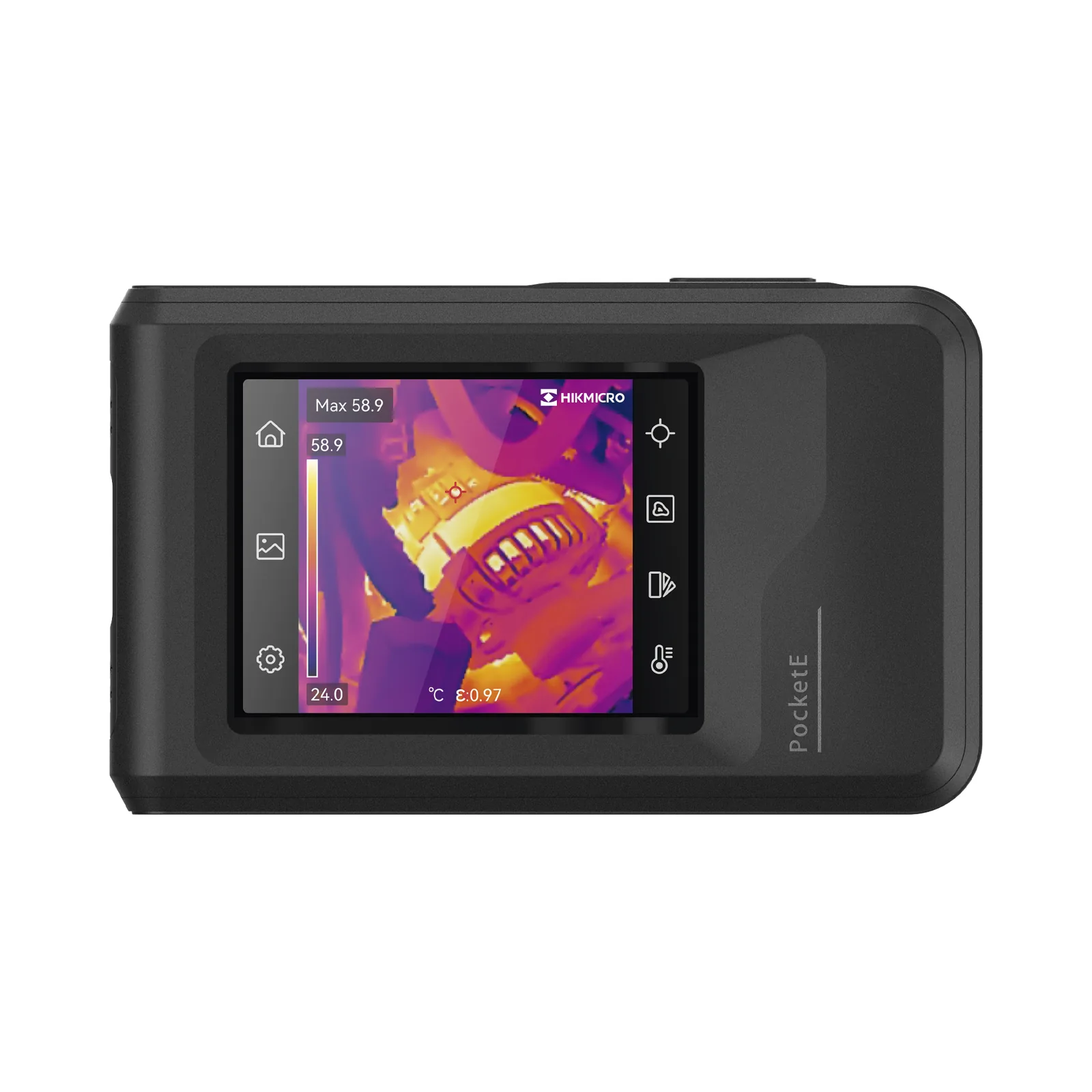 POCKET-E - Cámara Termográfica Portátil Lente Térmico 1.35 mm (96 x 96) pixeles / Lente Optico (640 × 480) / WiFi / IP54 / Memoria interna 4 Gb / Hasta 4 Horas de Funcionamiento Continuo