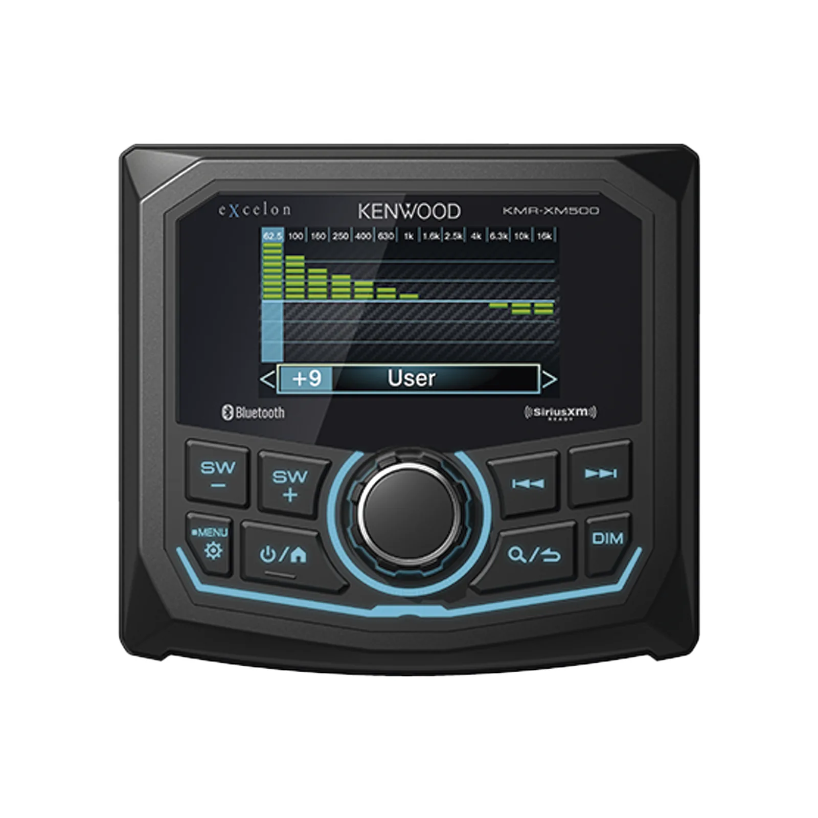 Estéreo marino sumergible IP66, con pantalla de 2.7 pulgadas, conexión Bluetooth, iluminación multicolor variable, con entrada USB