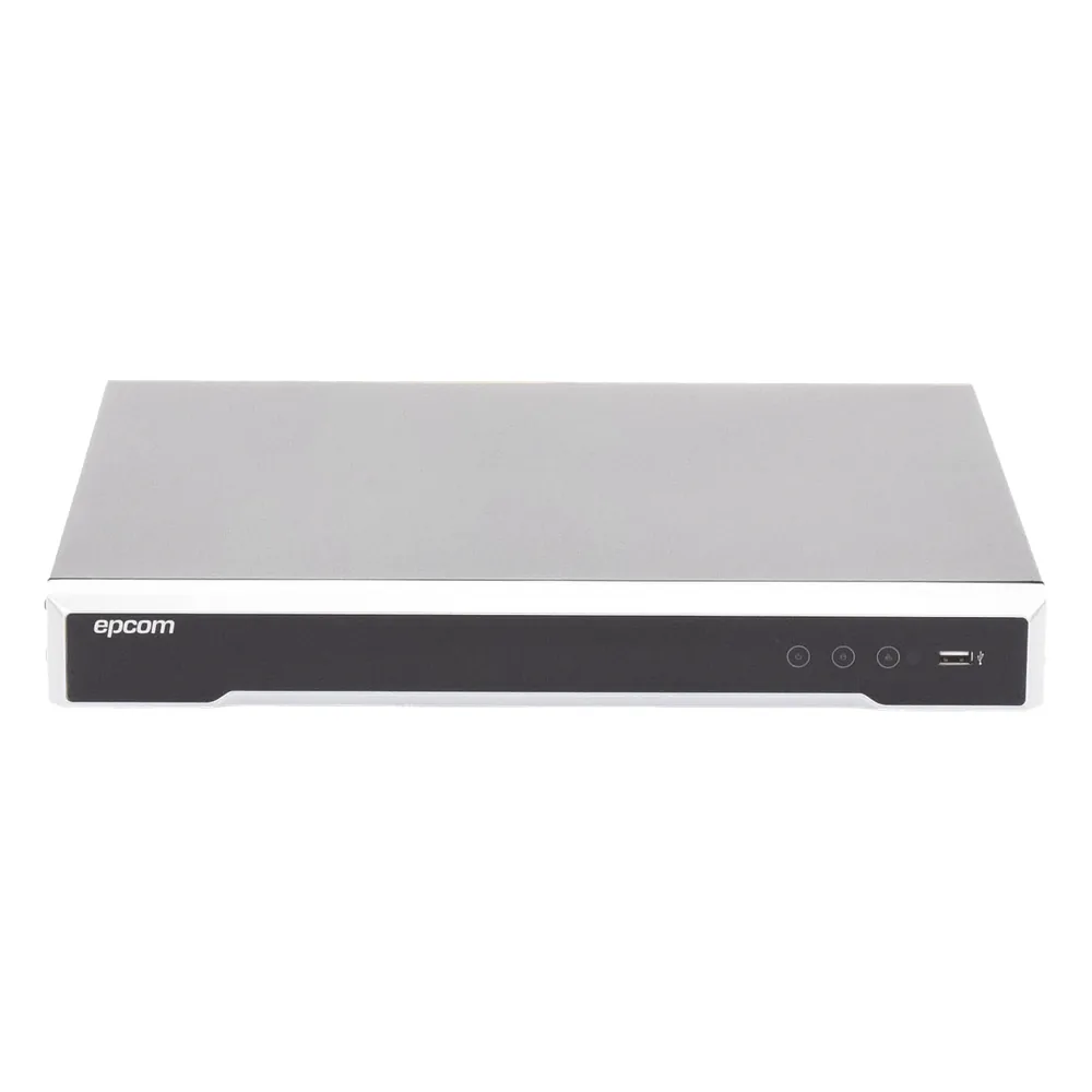 (ACUSENSE / Evita Falsas Alarmas) DVR 4K / 16 Canales TURBOHD + 16 Canales IP / 2 Bahía de Disco Duro / Audio por Coaxitron / Salida de Vídeo en 4K