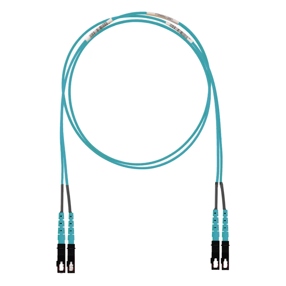 Jumper de Fibra Optica Multimodo 50/125 OM3, SC-SC Duplex, LSZH (Cero Halógenos), Color Aqua, 2 Metros (6.56 Pies)