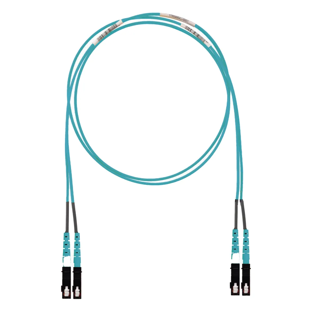 Jumper de Fibra Optica Multimodo 50/125 OM3, SC-SC Duplex, LSZH (Cero Halógenos), Color Aqua, 8 Metros (26.25 Pies)