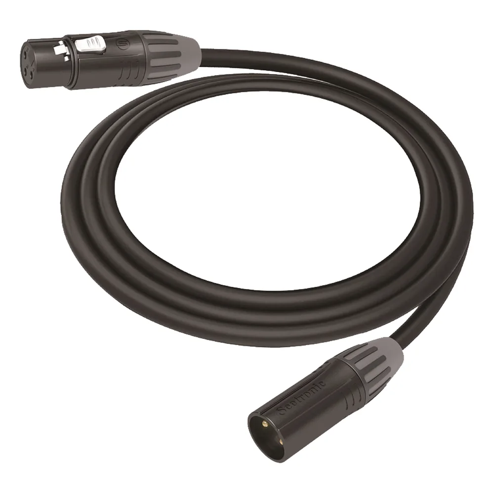 Cable XLR 3 polos hembra - XLR 3 polos macho - Serie M carcasa negra, contactos dorados