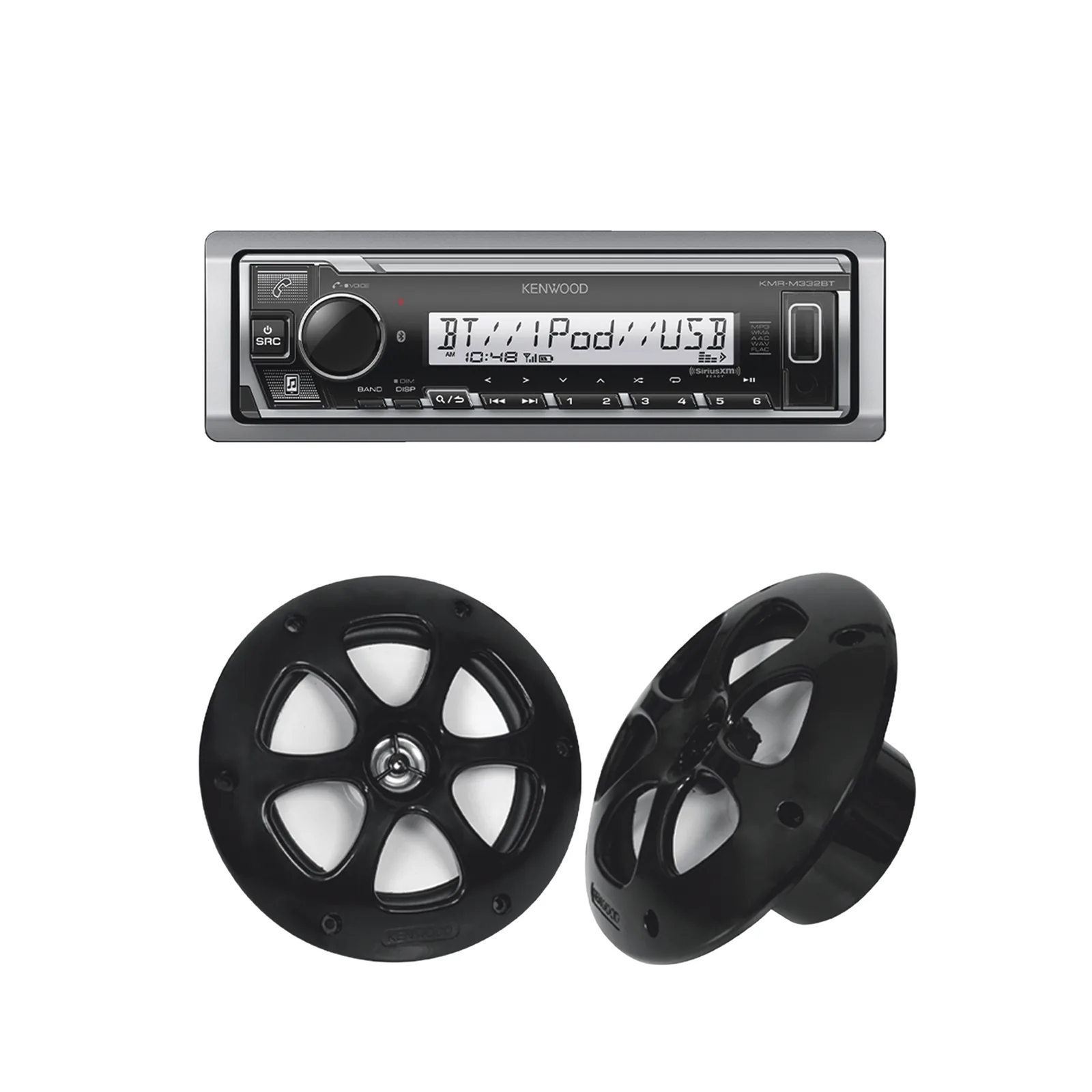 Kit de estéreo con Bluetooth KMR-M332BT | más Par de bocinas KFC-1613MRB