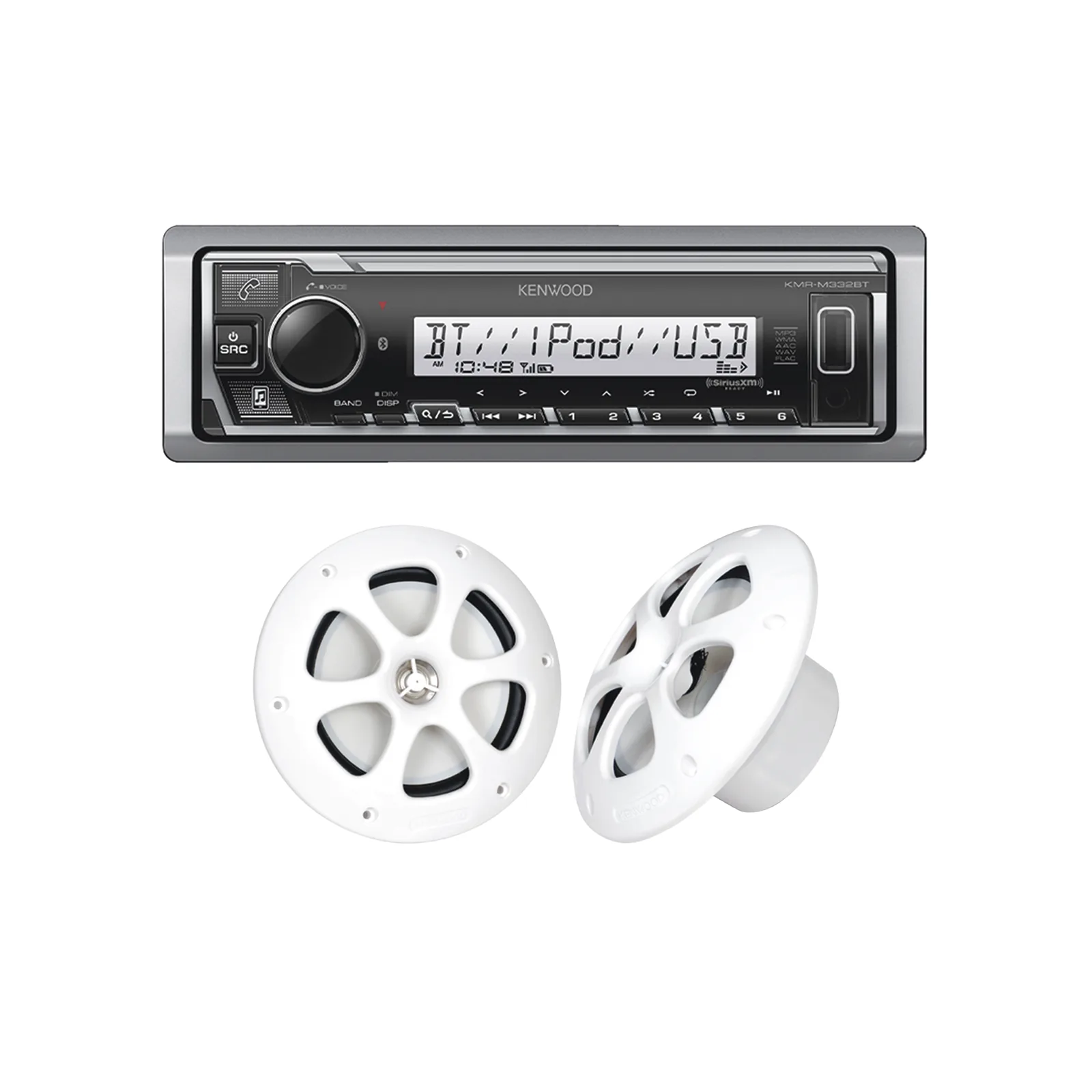 Kit de estéreo con Bluetooth KMR-M332BT | más Par de bocinas KFC-1613MRW