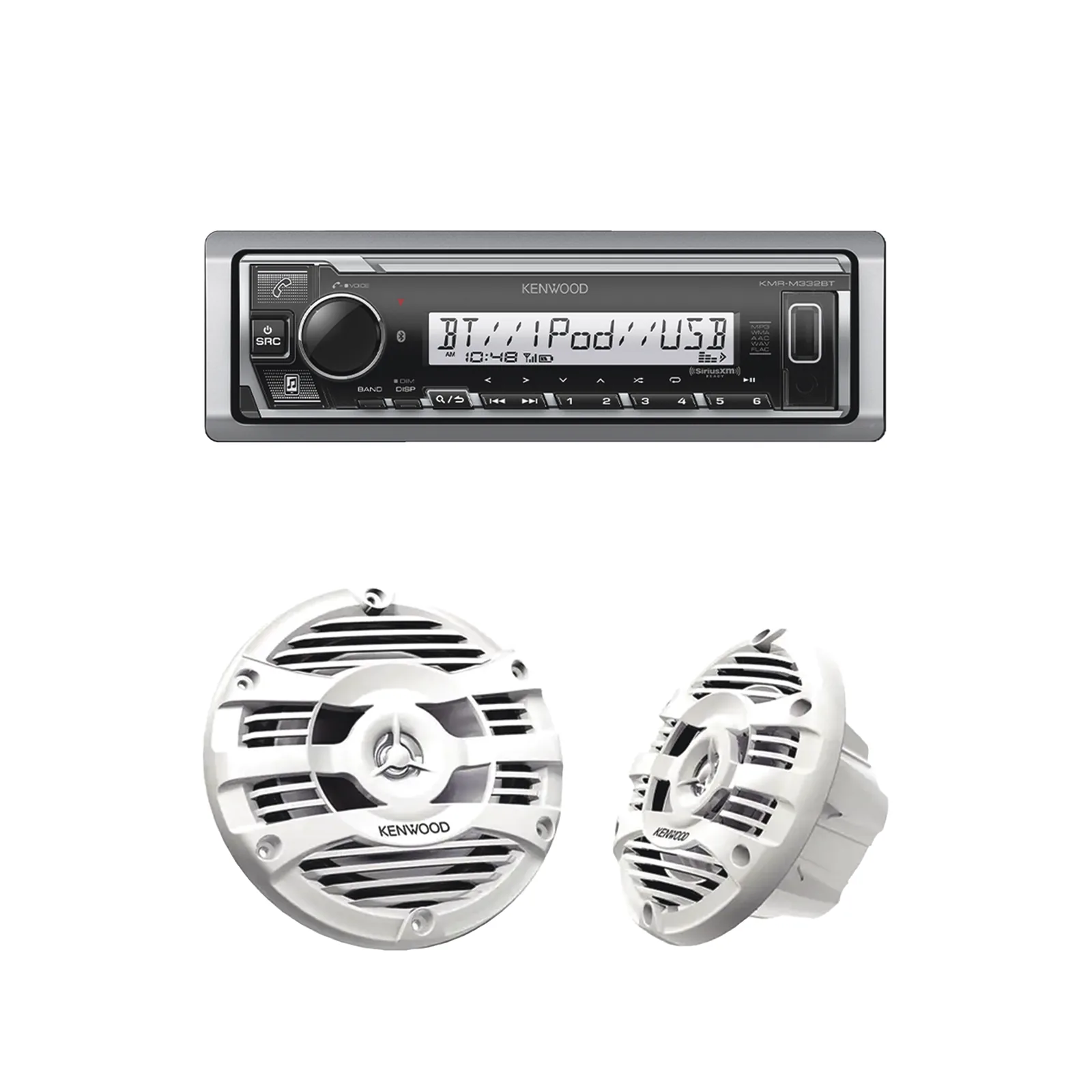 Kit de estéreo con Bluetooth KMR-M332BT | más Par de bocinas KFC-1653MRW