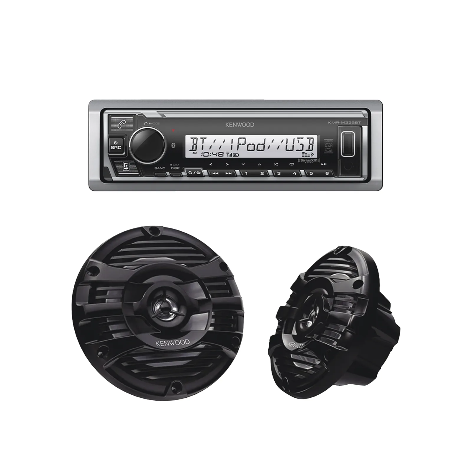 Kit de estéreo con Bluetooth KMR-M332BT | más Par de bocinas KFC-1653MRB
