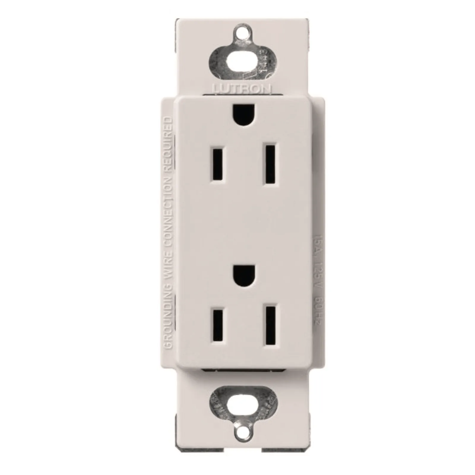 Contacto dúplex Claro de 15 A y 125 V, acabado biscuit, para combinar con atenuadores y apagadores Lutron