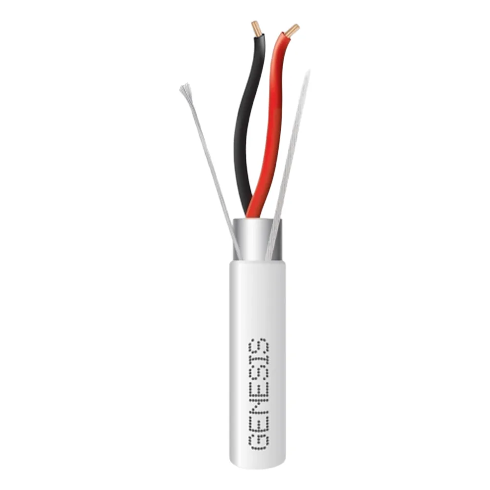 Carrete de 305 Metros (1000 Pies) de Cable / 2x14 AWG / Blindado / Plenum / Color Blanco / Para Aplicaciones de Audio, Seguridad y Control