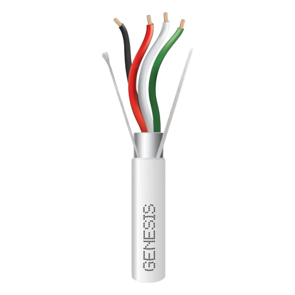 Carrete de 305 Metros (1000 Pies) de Cable / 4x14 AWG / Blindado / Plenum / Color Blanco / para Aplicaciones de Audio, Seguridad y Control