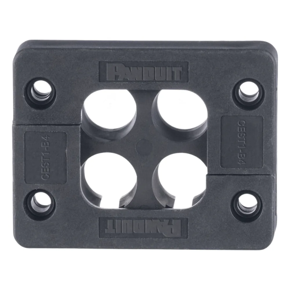 Pasacables de 4 Orificios de Marco Rectangular de 1.81" X 1.42", IP54, para Cables Terminados, color Negro
