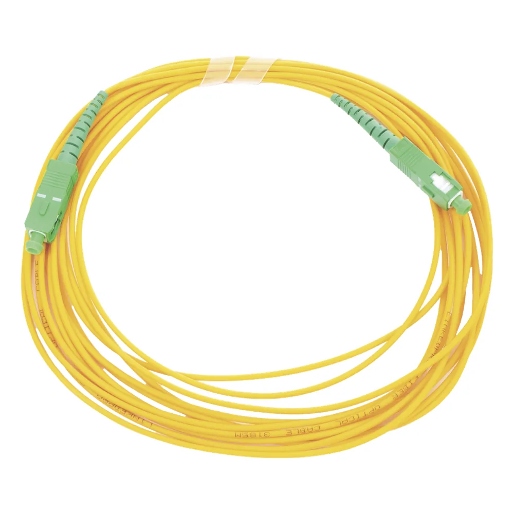 Jumper de Fibra Óptica Monomodo SC/APC - SC/APC Simplex, color amarillo, 5 metros