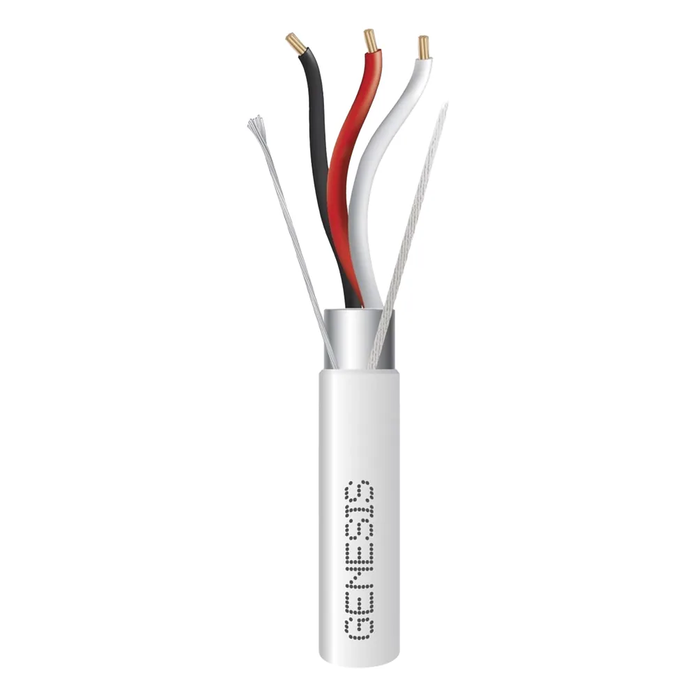 Bobina de 305 Metros (1000 Pies) de Cable 3x18 AWG / Plenum / BLINDADO / Tipo FPLP, CMP, CL3P / Color Natural / Para Aplicaciones en Sistemas de Seguridad, Audio, Control y Otras Aplicaciones