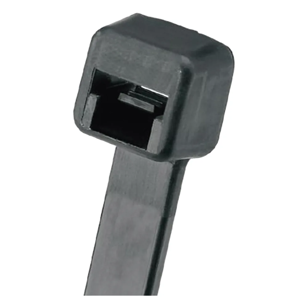 Cincho de Nylon 6.6 Pan-Ty, 368mm largo x 7.6mm ancho, Color Negro, Exterior Resistente a Rayos UV, Paquete de 100pz