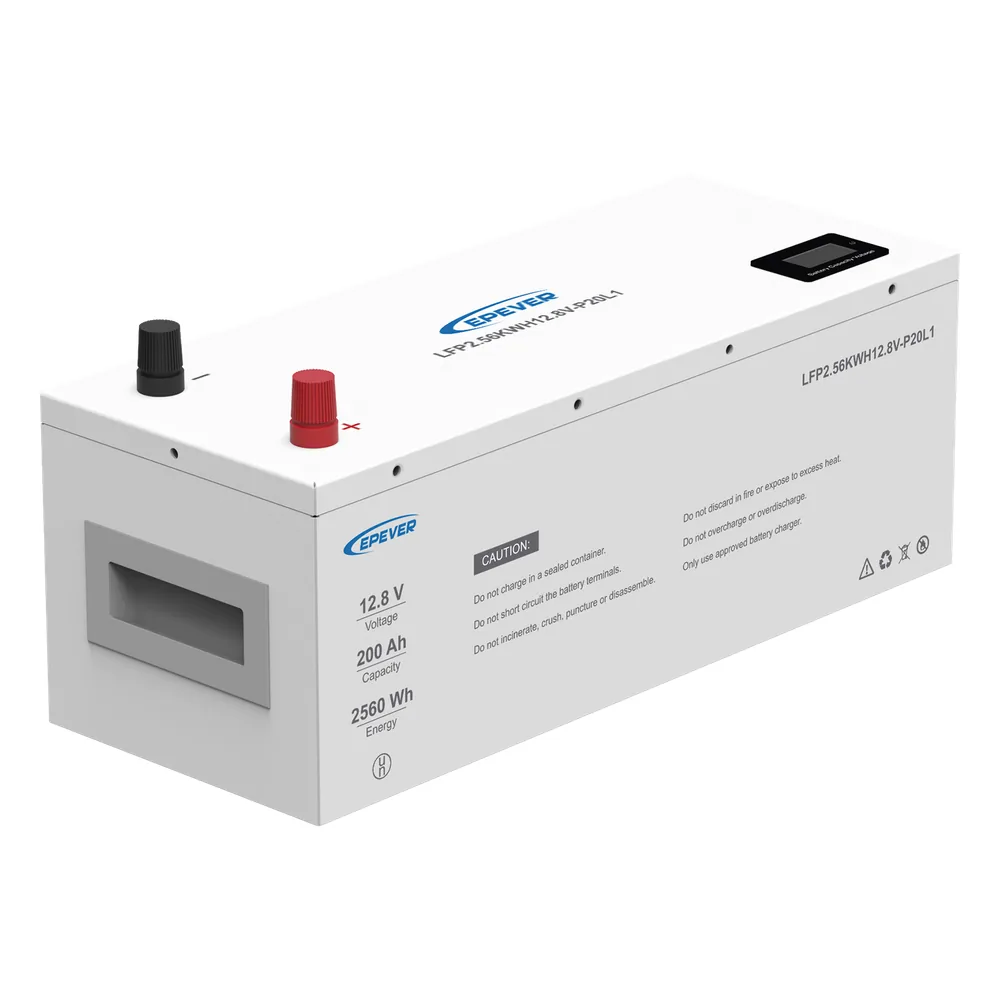 Batería de litio LiFeO4 12.8Vcc, 200Ah, 2.56Kwh, Pantalla LCD para Monitoreo Local, Carcasa Metálica