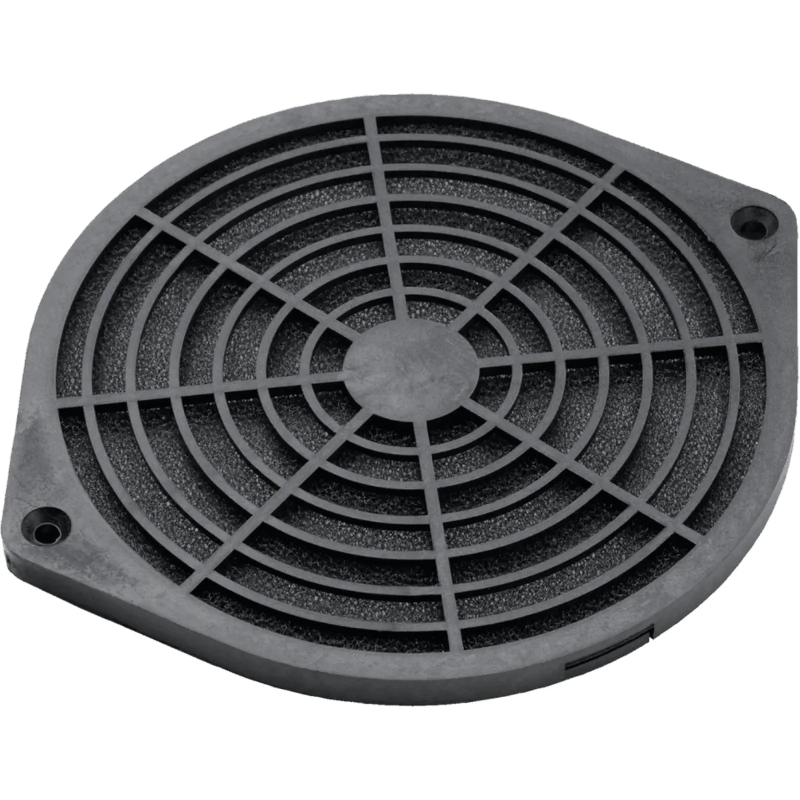 Kit Filtro Protector de Dedos para Ventilador de 4 Pulgadas / Filtro Extraíble y Lavable / 124x124x11 mm / Plástico Negro Mate / Incluye Herrajes