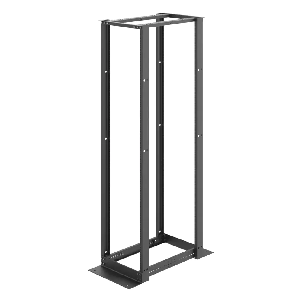 Rack Abierto de 4 Postes Estándar de 19 in / 45U / 2.13 m (7 ft) de Altura / Profundidad Ajustable 450-1050 mm (17.7-41.3 in) / Aluminio 6063-T6 / Rieles Roscados 12-24 / Negro RAL 9005