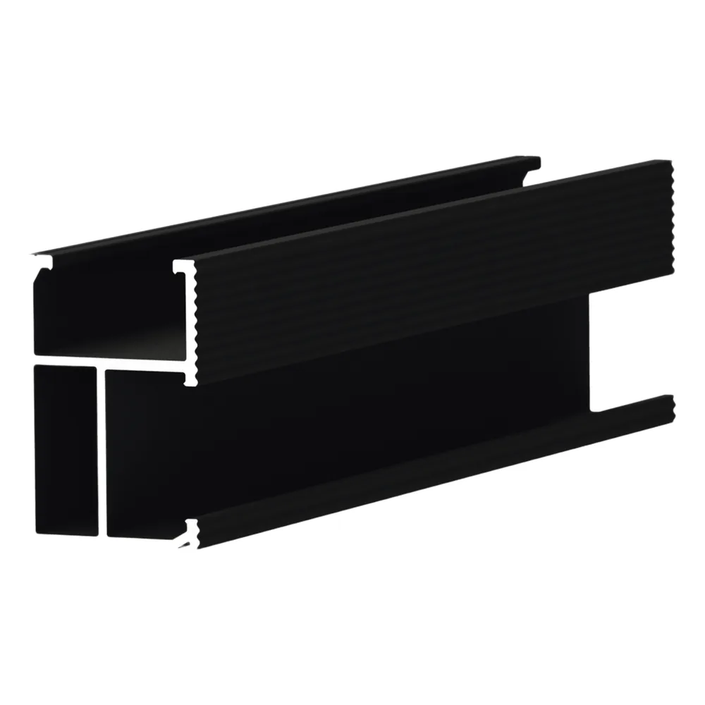 Riel 8 con anodizado negro para montaje de módulos fotovoltaicos de aluminio anodizado de 2700mm.