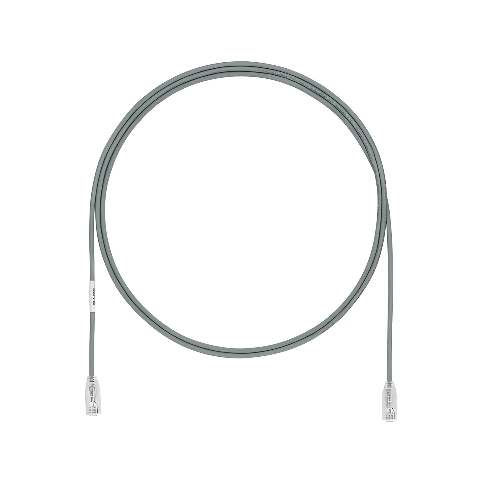 Cable de Parcheo UTP Cat6A, CM/LSZH, Diámetro Reducido (28AWG), Color Gris, 1 Metro (3.28 Pies).