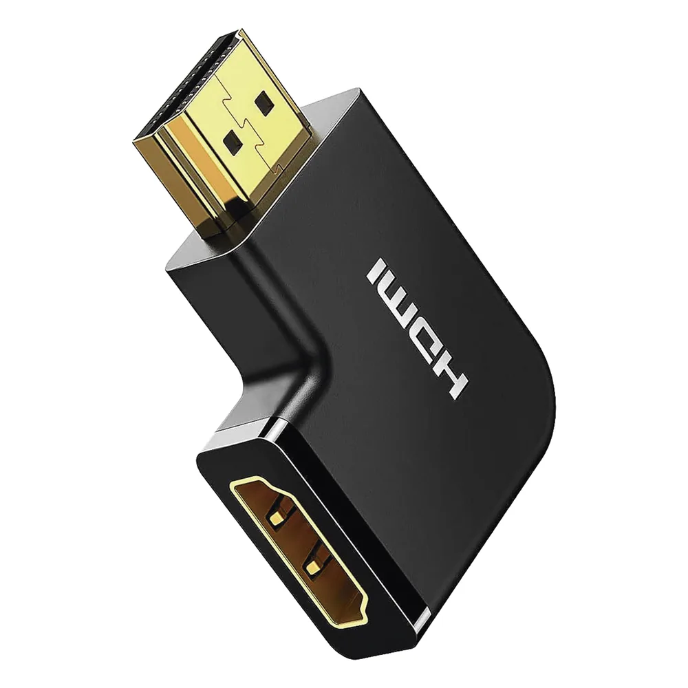 Adaptador HDMI Tipo L Macho a Hembra / Hacia Abajo / HDMI 2.0 4K@60Hz / Proporciona Flexibilidad Sin Doblar los Cables HDMI