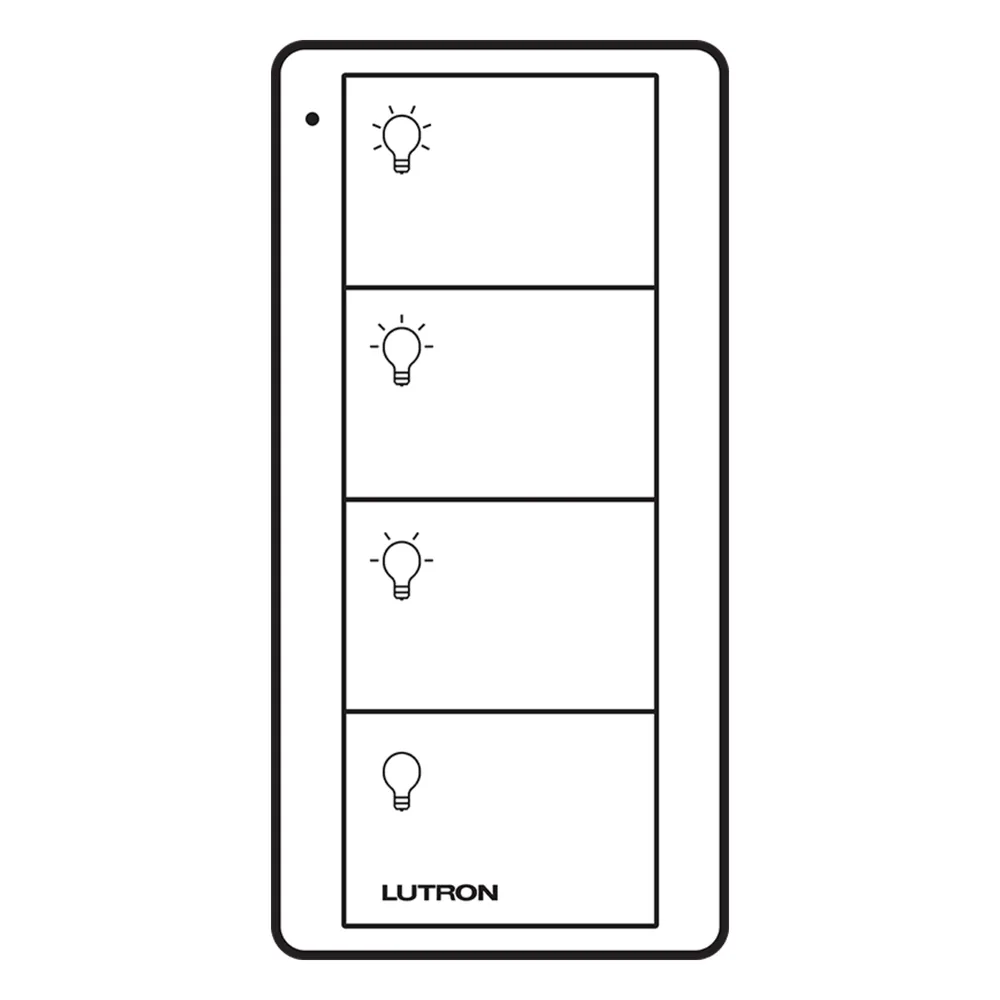 Control Pico inalámbrico de 4 botones, color biscuit, para atenuadores y switches Lutron con integración a hub