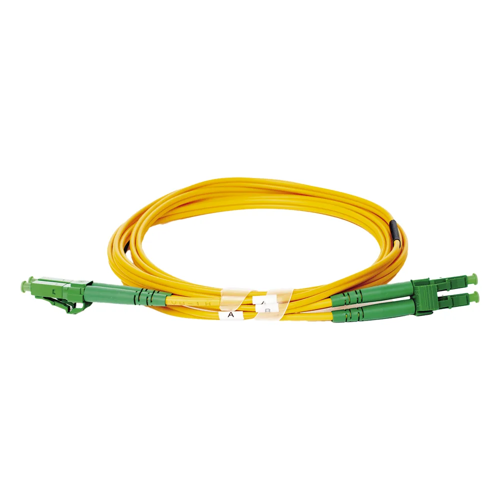 Jumper de Fibra Óptica Monomodo 9/125 LC/APC-LC/APC Duplex PVC, 2.0 mm, Amarillo, 2 Metros (6.56 Pies)