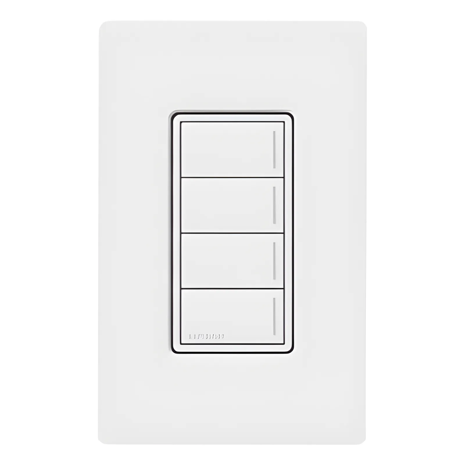 Botonera híbrida Sunnata de 4 botones, dimmer y teclado integrados en un solo dispositivo, para sistema RadioRA 3