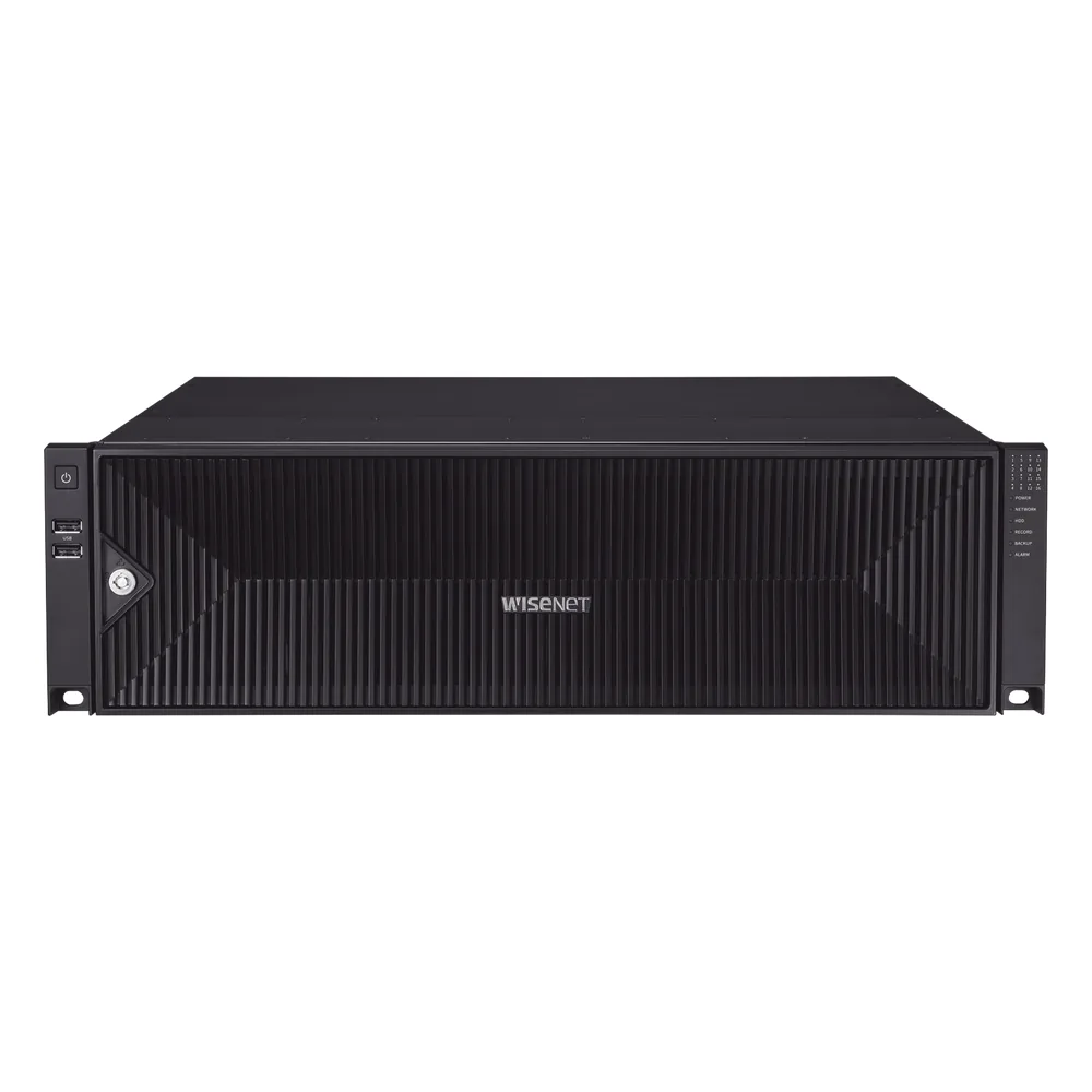 NVR 32 Megapixel (8K) / 32 Canales IP / Soporta 8 Discos Duros / H.265 & Wisestream / Wisenet P2P / ONVIF / Compatible con Cámaras IA / Salida HDMI en 4K