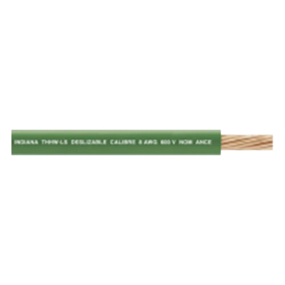 6 AWG / Cable Eléctrico / 1 Conductor / Cobre / Recubierto THW-LS / 19 Hilos / Color Verde / 300 metros
