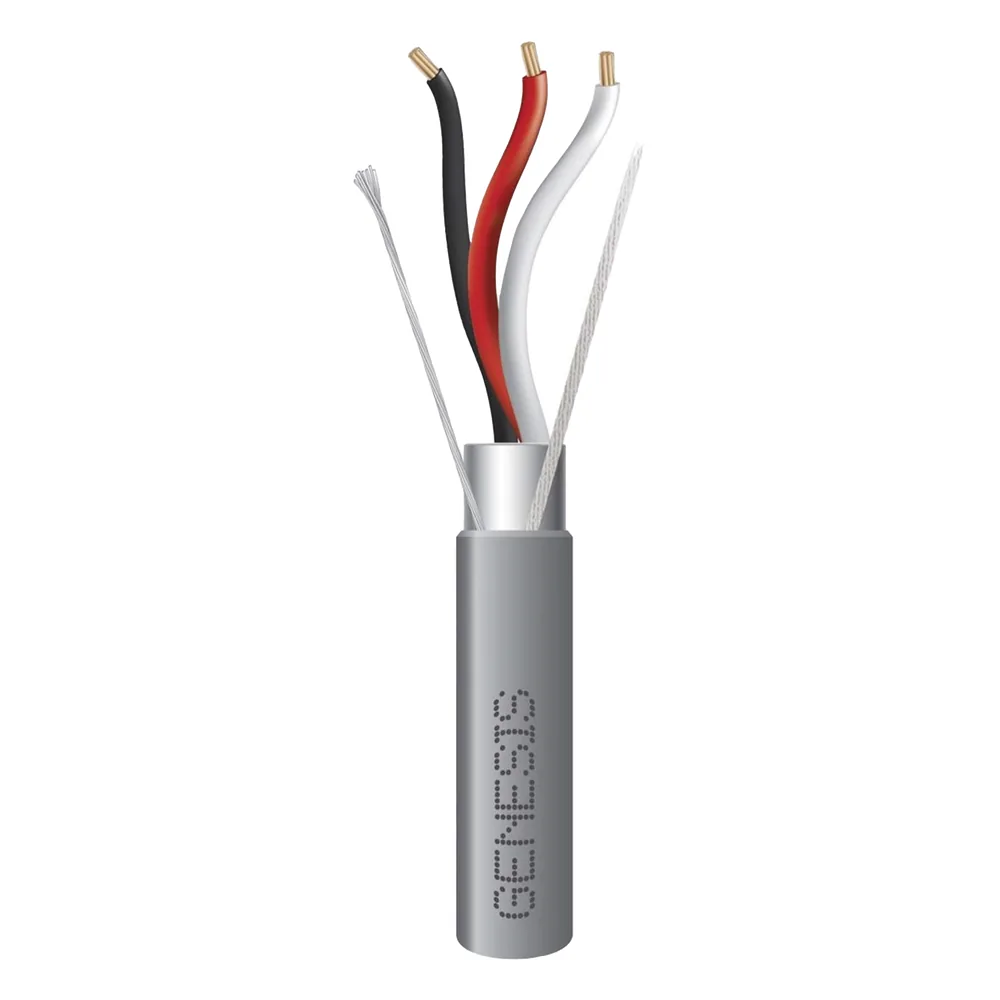 Bobina de 305 m (1000 ft) / Cable para Alarma 3x16 AWG / Blindado / Riser / Gris
