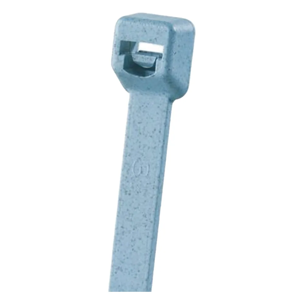 Cincho Pan-Ty™ 203mm Largo x 3.4mm ancho, Intermedio de Nylon 6.6 y Metal Detectable, Color Azul Claro. 100 Piezas.