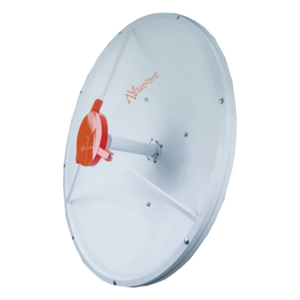 Antena de parabola profunda, blindada, con supresión al ruido de 3 ft, 4.5-5.5 GHz, Ganancia 34 dBi con SLANT de 45 ° y 90 °, ideal para hasta 60 km, Conectores N-hembra, montaje.