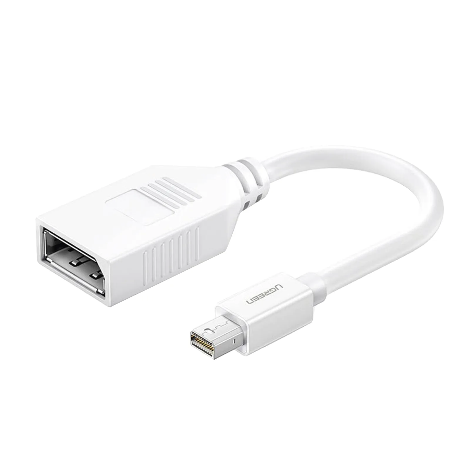 Cable Mini DP Macho a DP Hembra | Thunderbolt 2 | Version DP 1.2 | Soporta 4K*2K | Cable de 15 cm (5.91 Pulgadas) | Color Blanco.