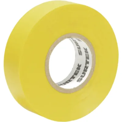 Cinta para aislar color Amarilla de 19 mm x 18 metros / Fabricada en PVC / Adhesivo acrílico.