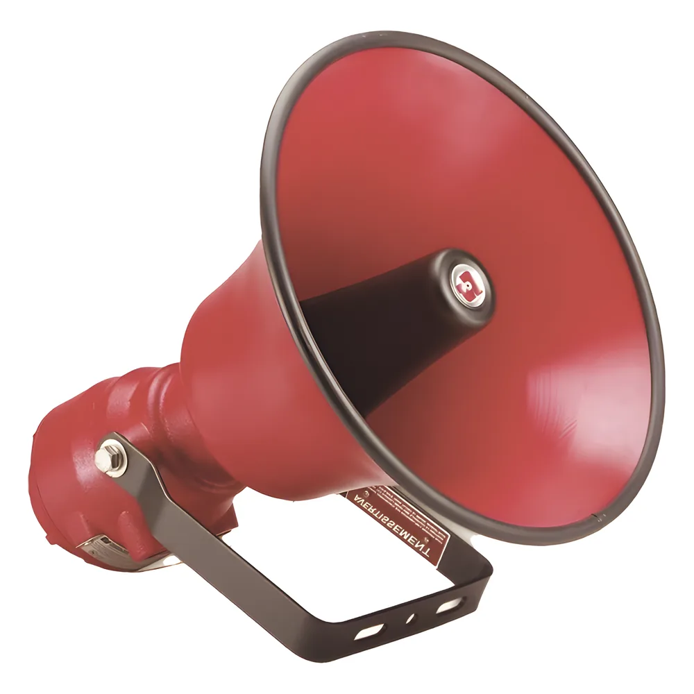Altavoz amplificado de 30 W a 24VCD A Prueba de Explosiones Listado por UL y cUL para Clase I, División 1, Grupos B, C y D; Clase I, División 2, Grupo A, B, C y D; Clase II, División 2, Grupos F y G; Clase III