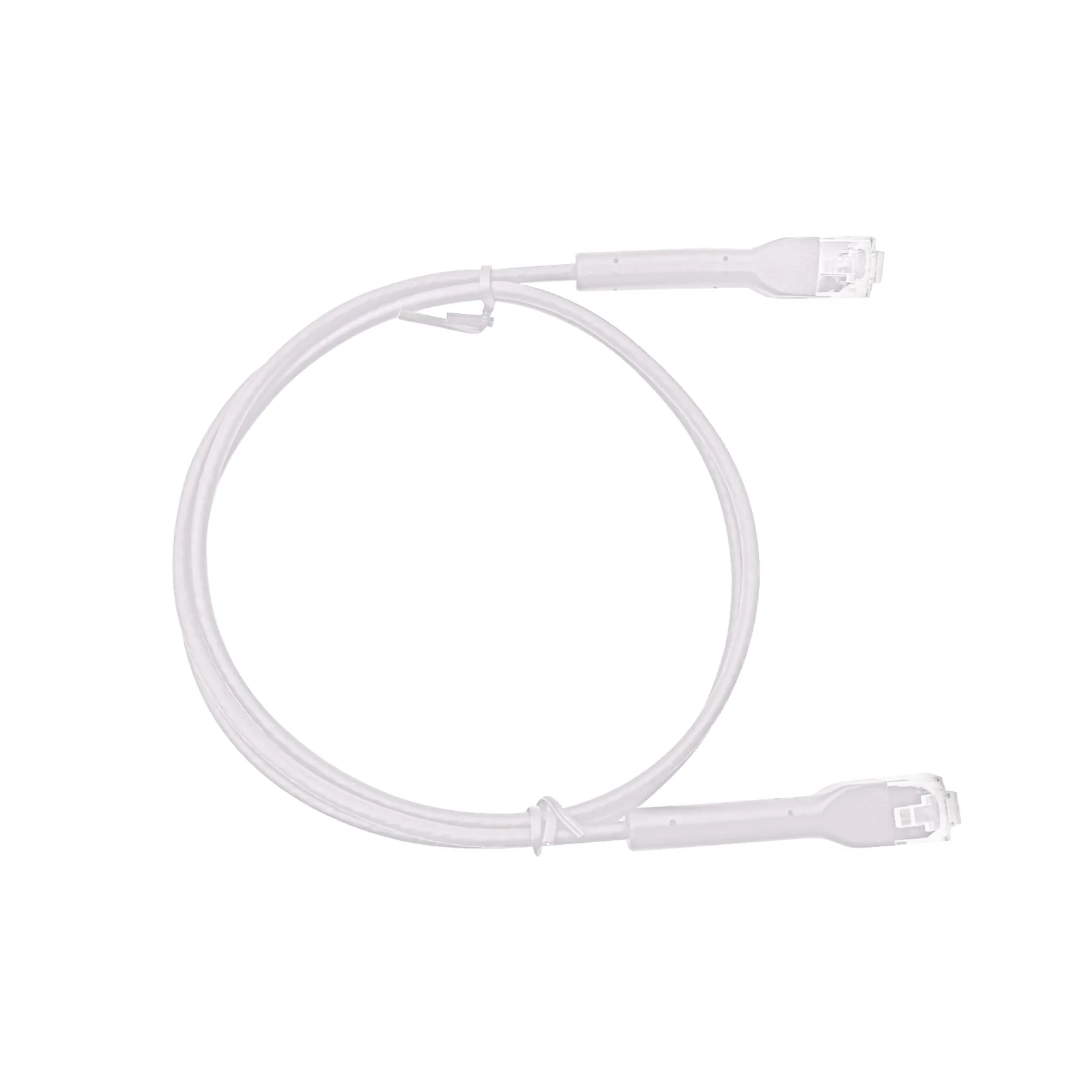 Mini Patch Cord Cat6 Ultra Slim 18 cm (7.09 Pulgadas) Blanco Ahorra Espacio sin Organizadores, con Bota Flexible