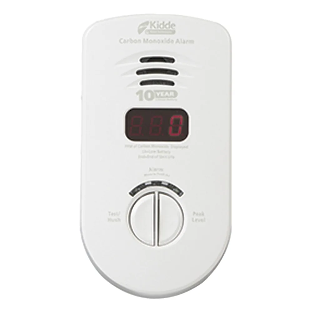 Alarma de monóxido de carbono enchufable a 120 V CA con pantalla digital de PPM y batería de litio sellada de 10 años, paquete de 3