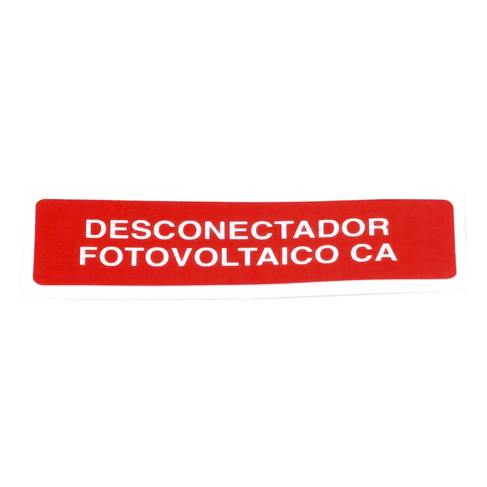 Etiqueta de Desconectador Fotovoltaico en Vinil Adhesivo Mate / Paquete con 20