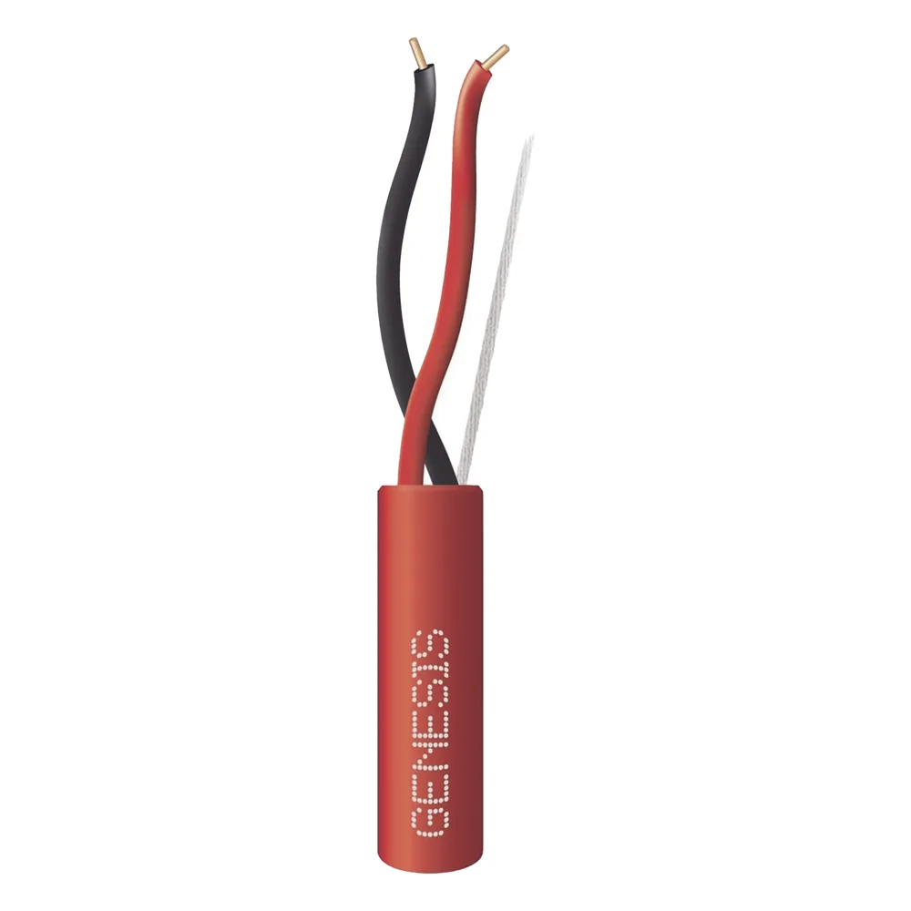 Carrete de 305 Metros (1000 Pies) de Alambre / 2x18 AWG / Plenum / Tipo FPLP-CL3P, FT6 / Color Rojo / Plenum / Para Aplicaciones en Sistemas de Detección de Incendio y Sistemas de Evacuación