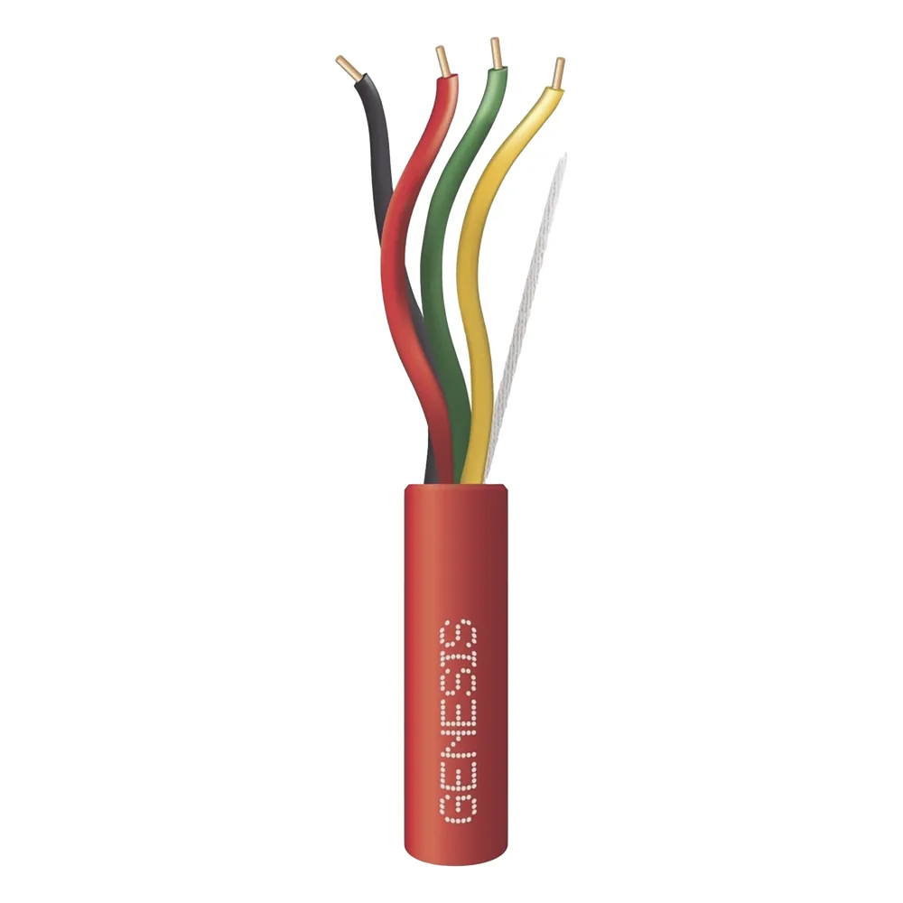 Carrete de 305 Metros (1000 Pies) de Alambre / 4x14 AWG / Riser / Tipo FPLR-CL3R / Resistente al Fuego / Color Rojo / Para Sistemas Contra Incendio o Sistemas de Evacuación