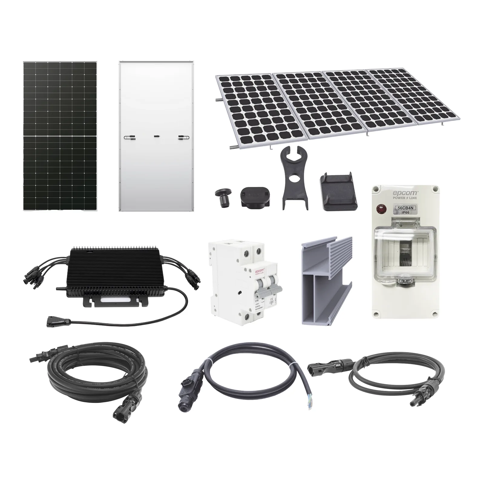 Kit Solar para Interconexión de 2.2KW de Potencia Pico 220Vcc con Microinversor y 4 Módulos de 575 W (Incluye Montaje y Protecciones)
