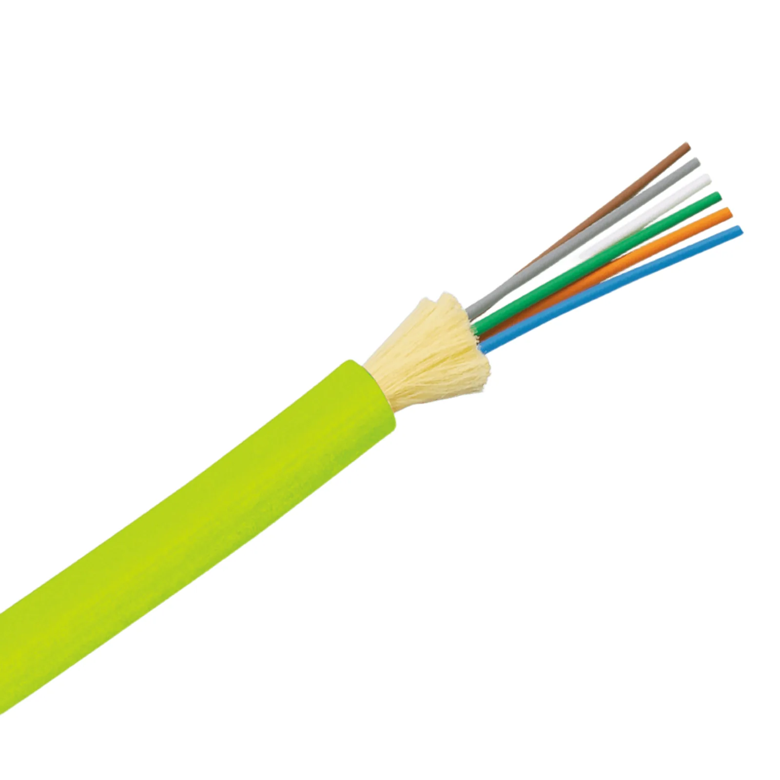 Cable de Fibra Óptica de 24 Hilos, Multimodo OM5 50/125 Optimizada, Interior, Tight Buffer 900um, No Conductiva (Dieléctrica), OFNP (Plenum), Precio Por Metro